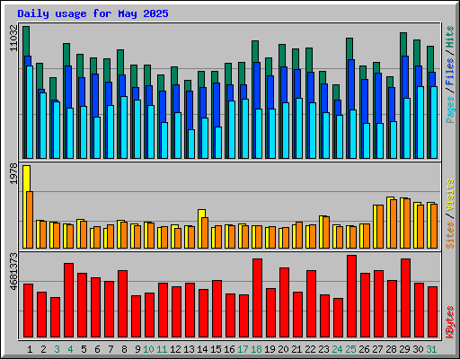 Daily usage for May 2025